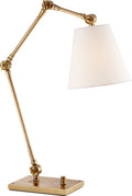 Graves Task Lamp | Hand-Rubbed Antique Brass | Linen Shade