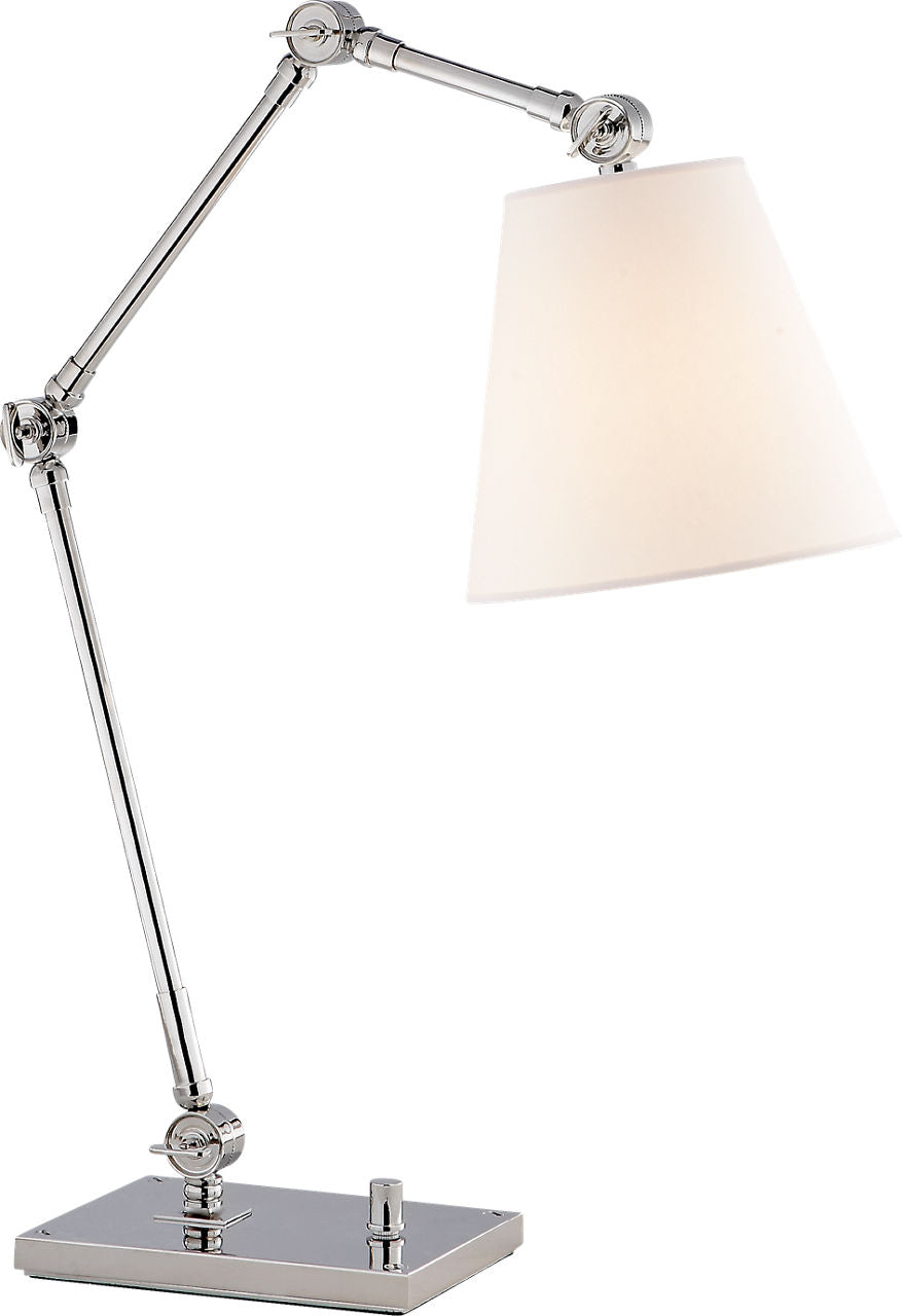 Graves Task Lamp | Polished Nickel | Linen Shade