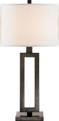 Mod Tall Table Lamp | Aged Iron | Linen Shade