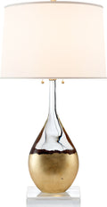 Juliette Table Lamp | Crystal and Gild | Silk Shade