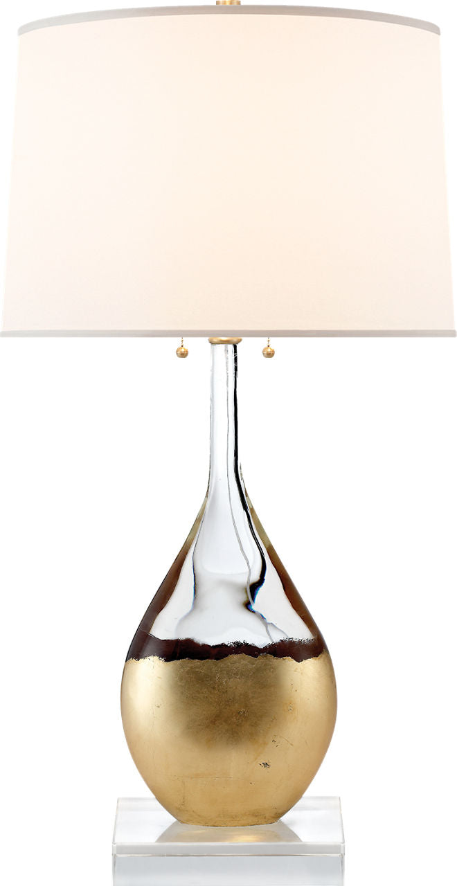 Juliette Table Lamp | Crystal and Gild | Silk Shade