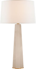 Adeline Large Quatrefoil Table Lamp | Alabaster | Linen Shade