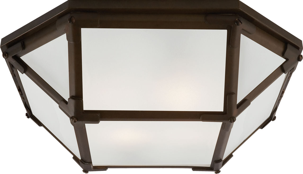 Morris Flush Mount | Antique Zinc | Frosted Glass