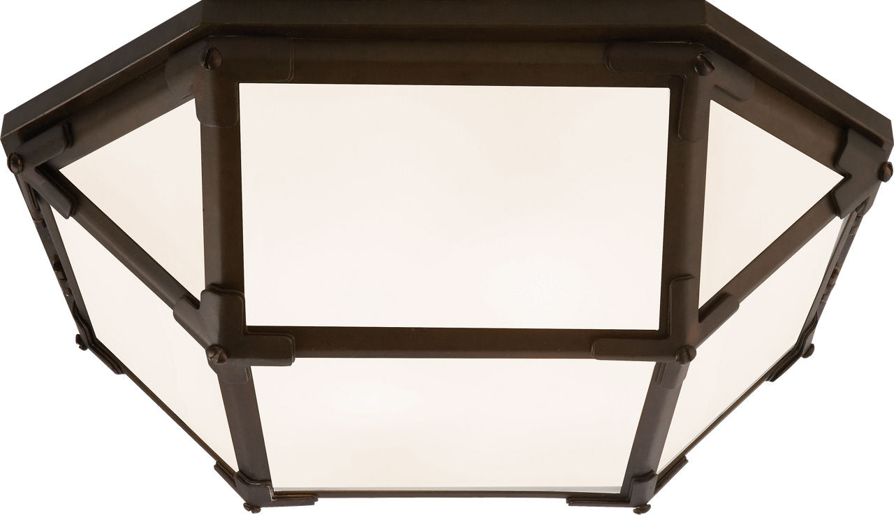 Morris Flush Mount | Antique Zinc | White Glass