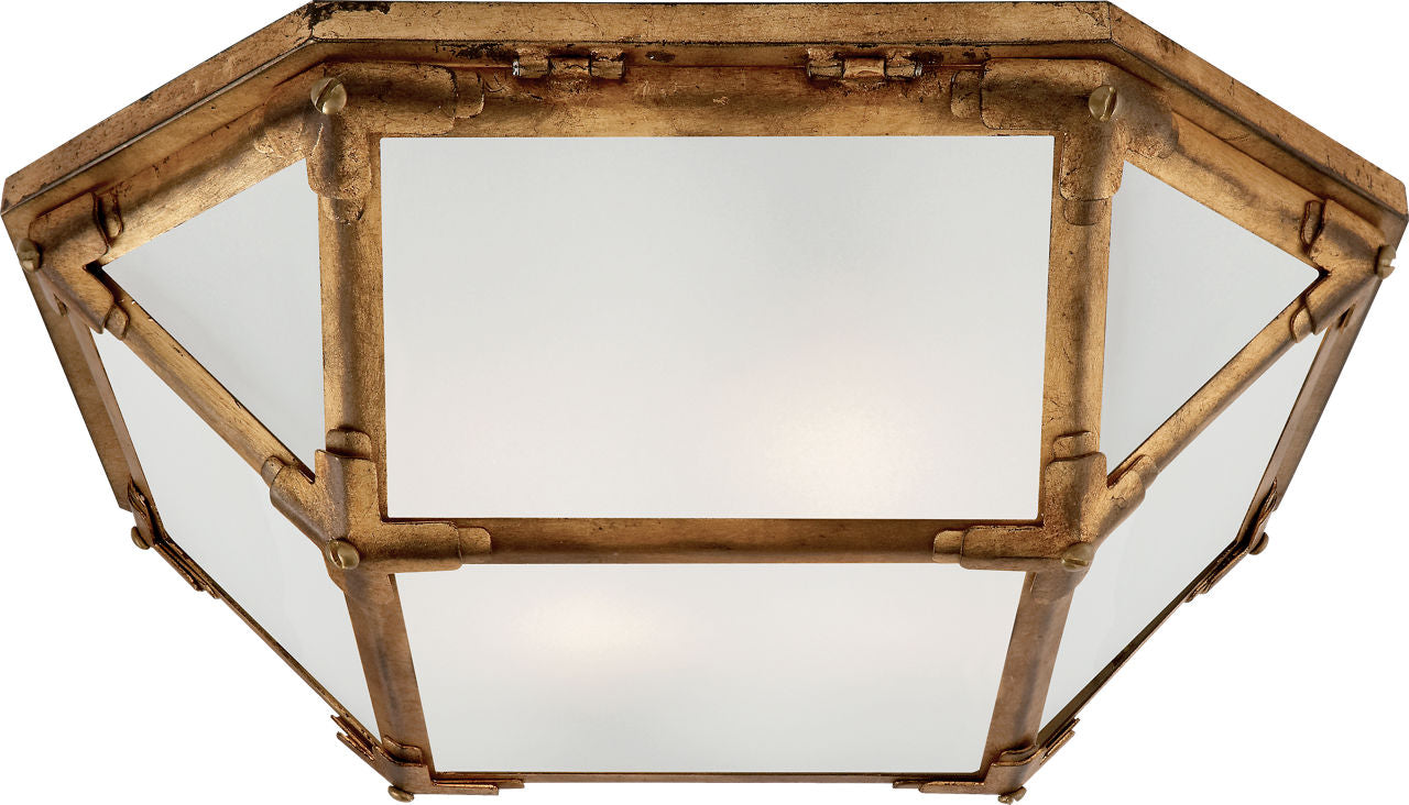 Morris Flush Mount | Gilded Iron | Frosted Glass