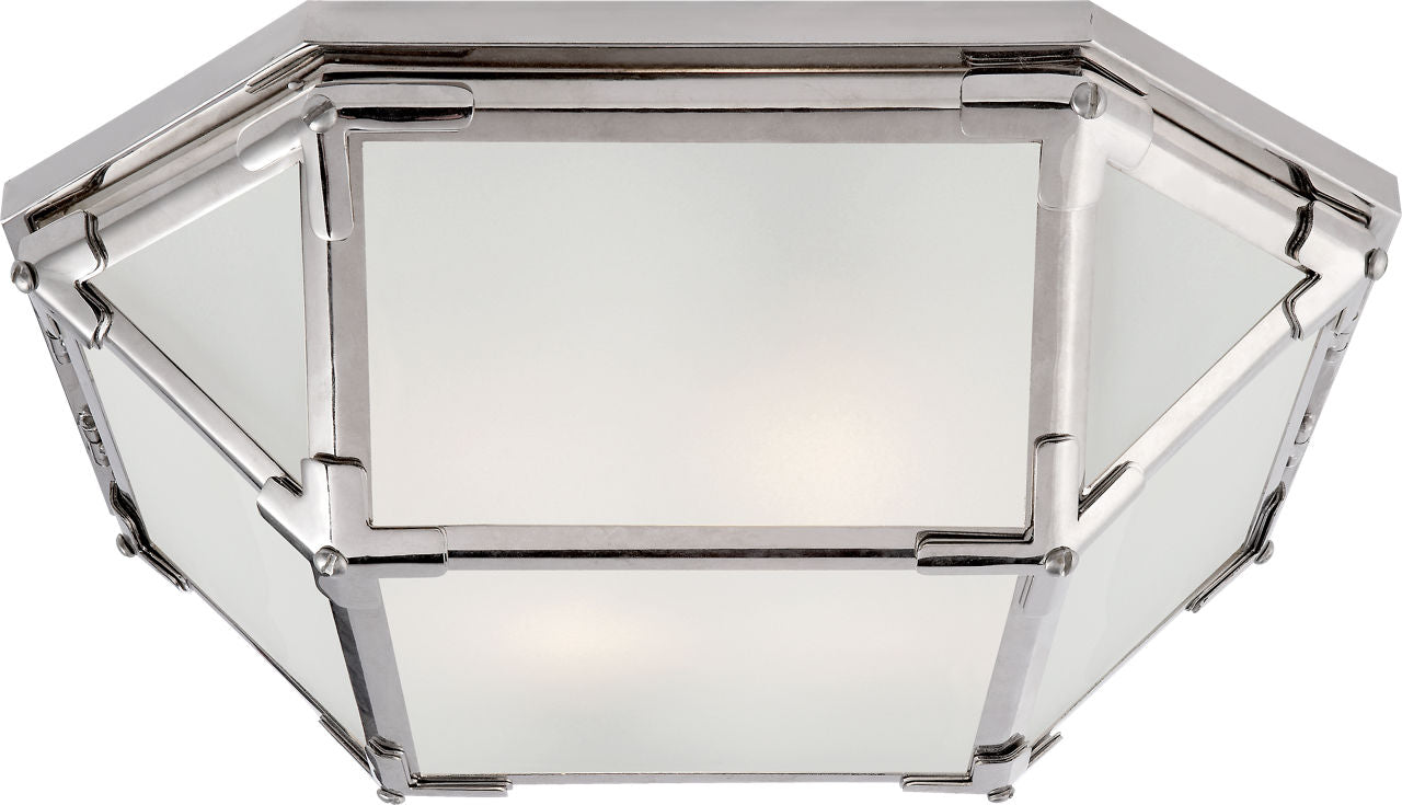 Morris Flush Mount | Polished Nickel | Frosted Glass