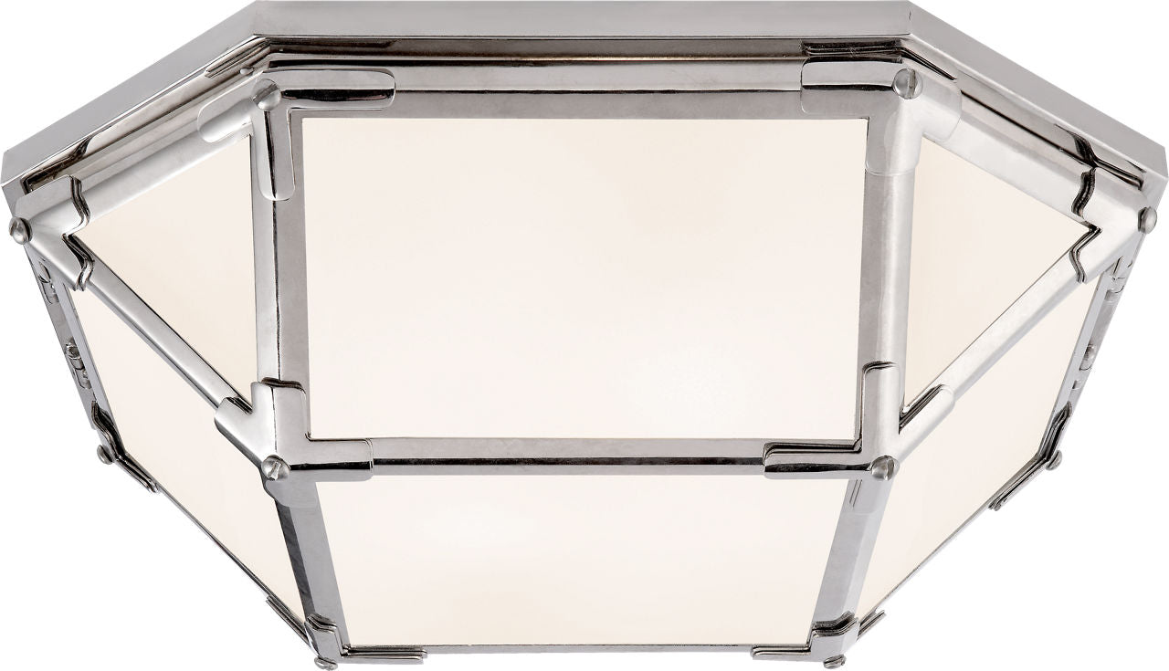 Morris Flush Mount | Polished Nickel | White Glass