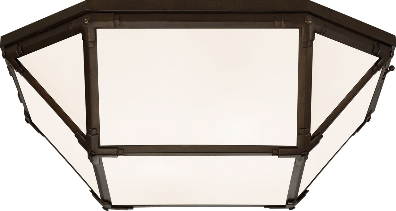 Morris Large Flush Mount | Antique Zinc | White Glass