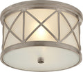 Montpelier Small Flush Mount | Antique Nickel | Frosted Glass