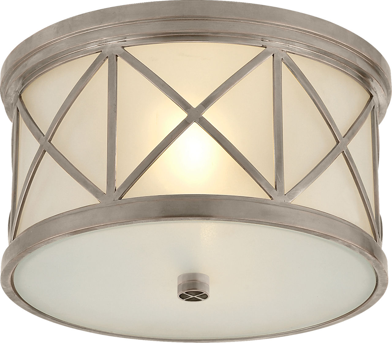 Montpelier Small Flush Mount | Antique Nickel | Frosted Glass
