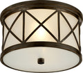 Montpelier Small Flush Mount | Bronze | Frosted Glass