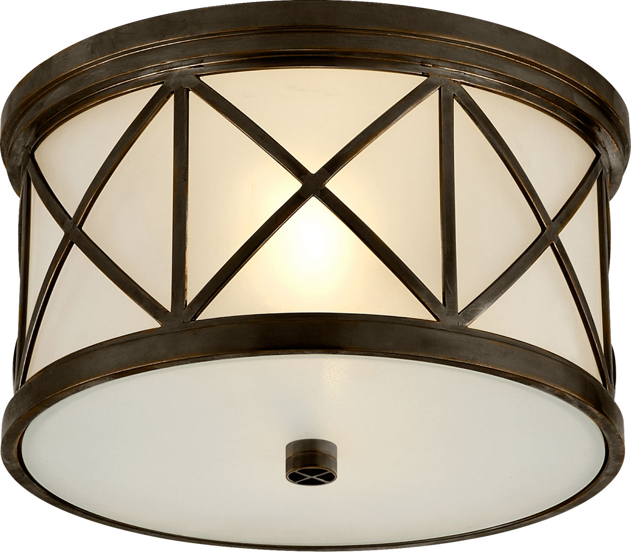Montpelier Small Flush Mount | Bronze | Frosted Glass
