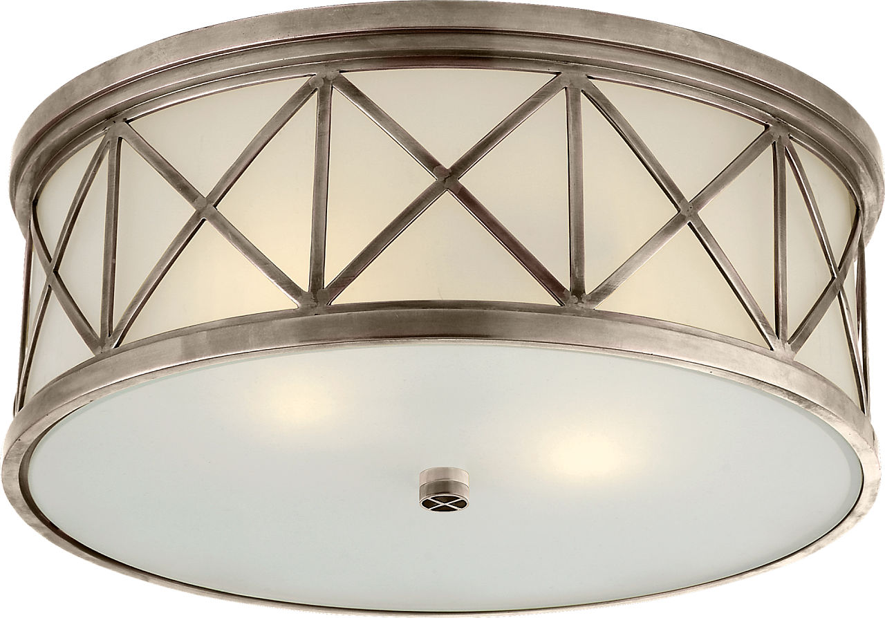 Montpelier Large Flush Mount | Antique Nickel | Frosted Glass