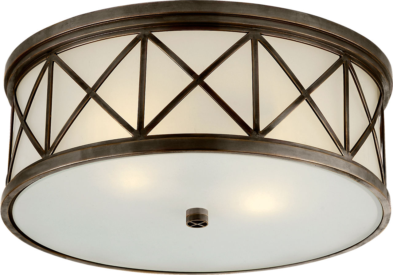 Montpelier Large Flush Mount | Bronze | Frosted Glass