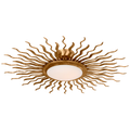 Re 31" Semi-Flush Mount | Gilded Iron | White Glass