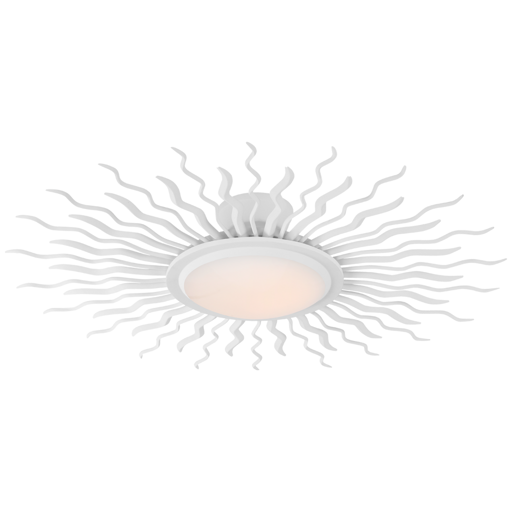 Re 31" Semi-Flush Mount | Matte White | White Glass