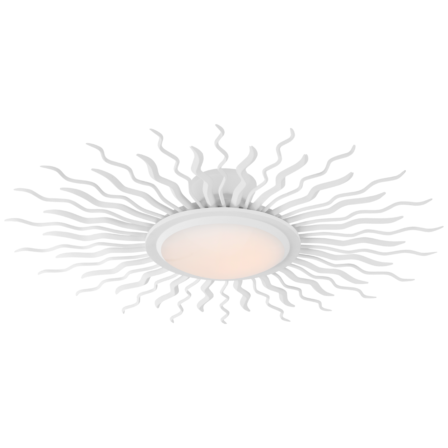Re 31" Semi-Flush Mount | Matte White | White Glass