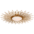 Re 38" Semi-Flush Mount | Gilded Iron | White Glass