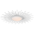 Re 38" Semi-Flush Mount | Matte White | White Glass