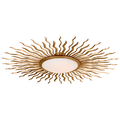 Re 49" Semi-Flush Mount | Gilded Iron | White Glass