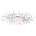 Re 49" Semi-Flush Mount | Matte White | White Glass