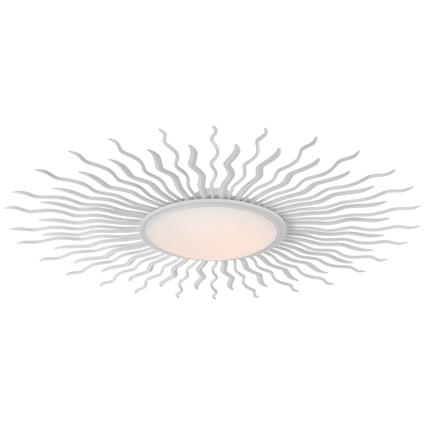 Re 49" Semi-Flush Mount | Matte White | White Glass