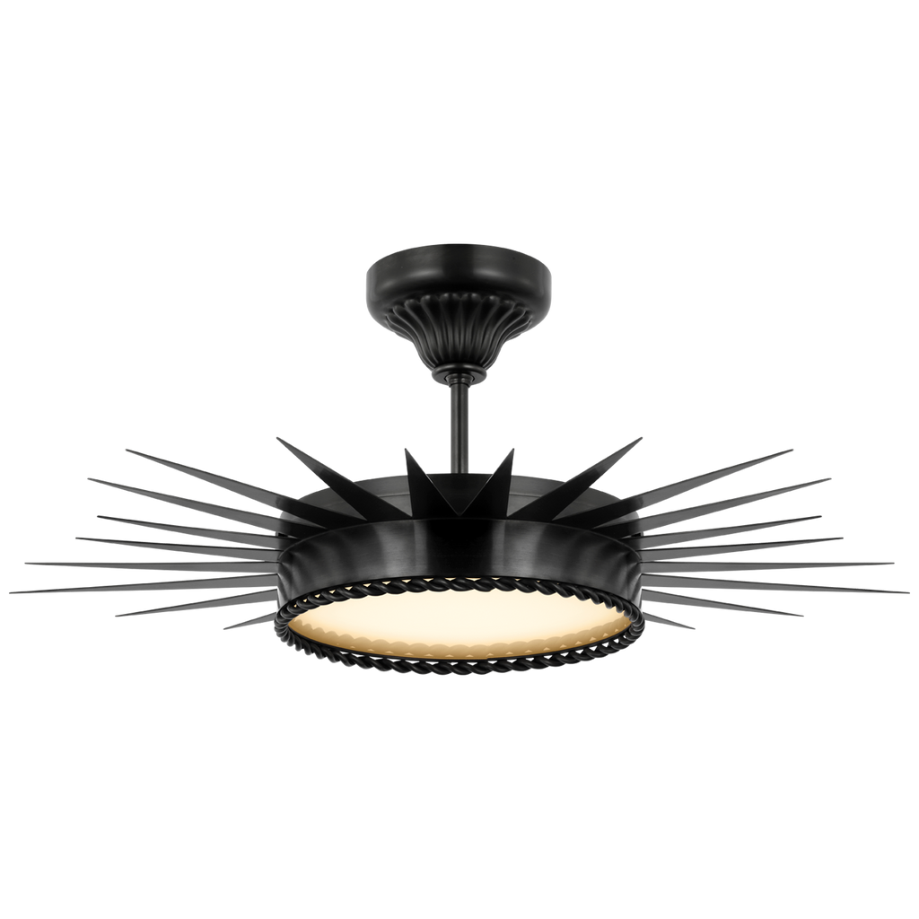 Soleil 28" Semi-Flush Mount | Bronze | White Glass
