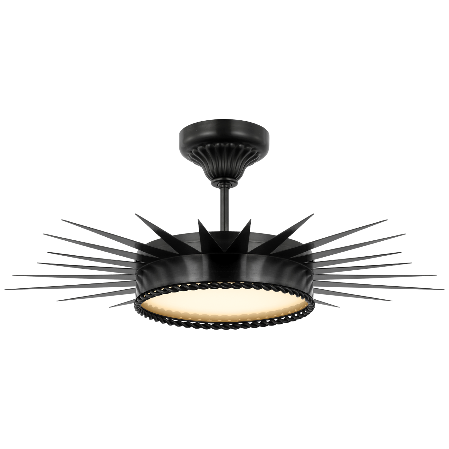 Soleil 28" Semi-Flush Mount | Bronze | White Glass