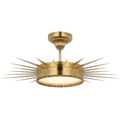 Soleil 28" Semi-Flush Mount | Hand-Rubbed Antique Brass | White Glass