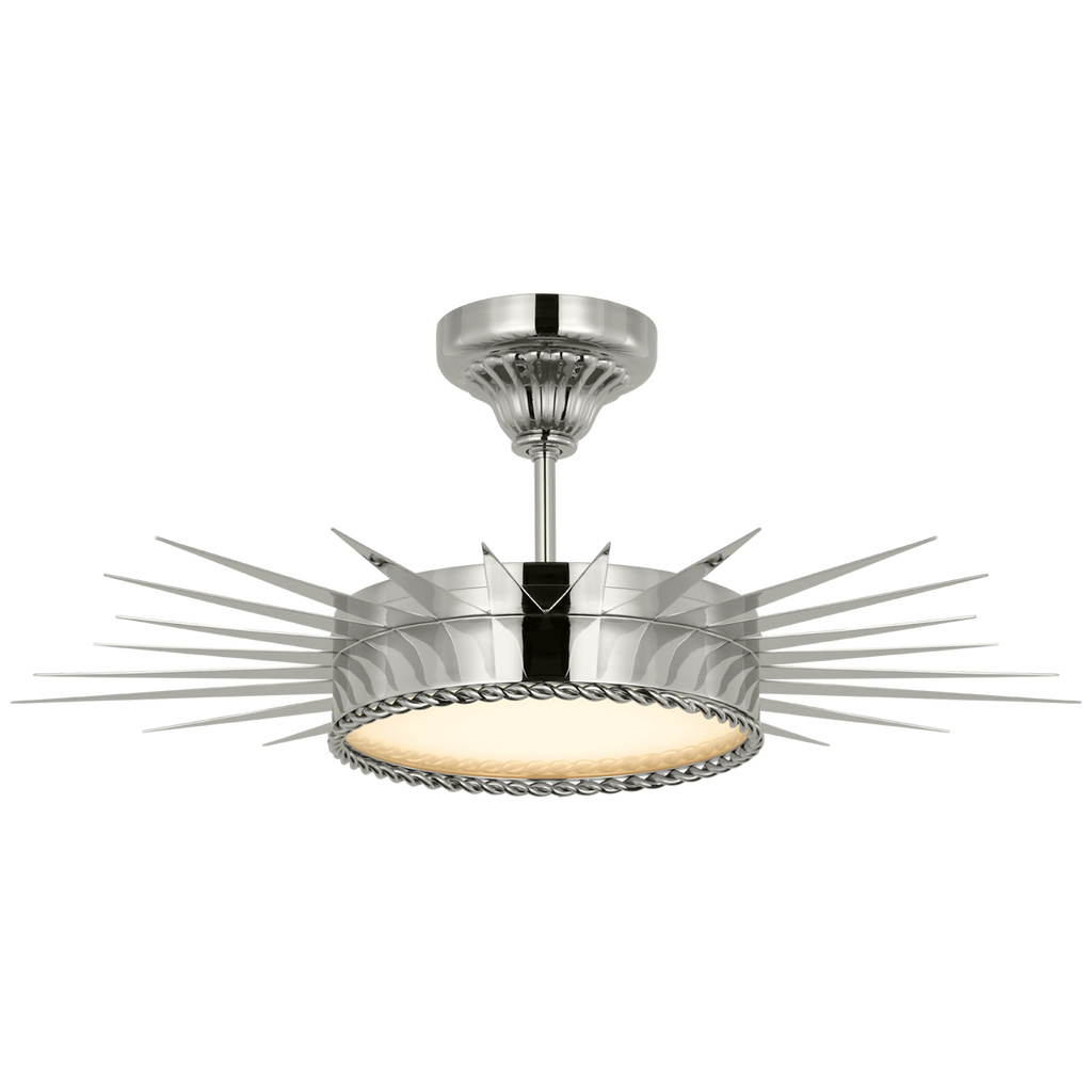 Soleil 28" Semi-Flush Mount | Polished Nickel | White Glass