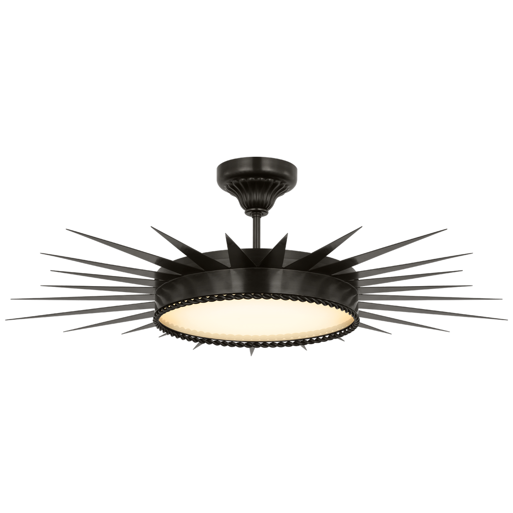 Soleil 36" Semi-Flush Mount | Bronze | White Glass