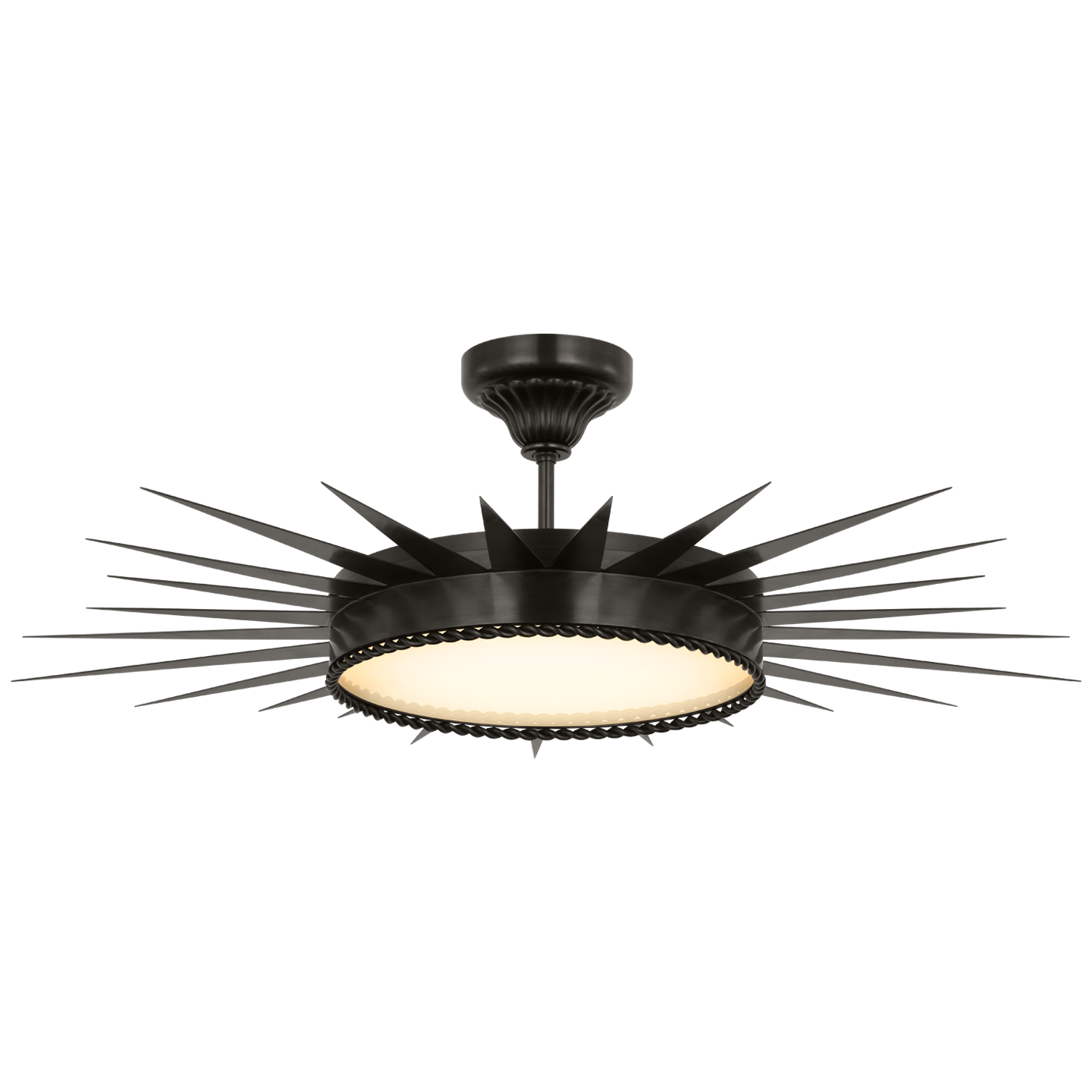 Soleil 36" Semi-Flush Mount | Bronze | White Glass