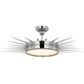 Soleil 36" Semi-Flush Mount | Polished Nickel | White Glass