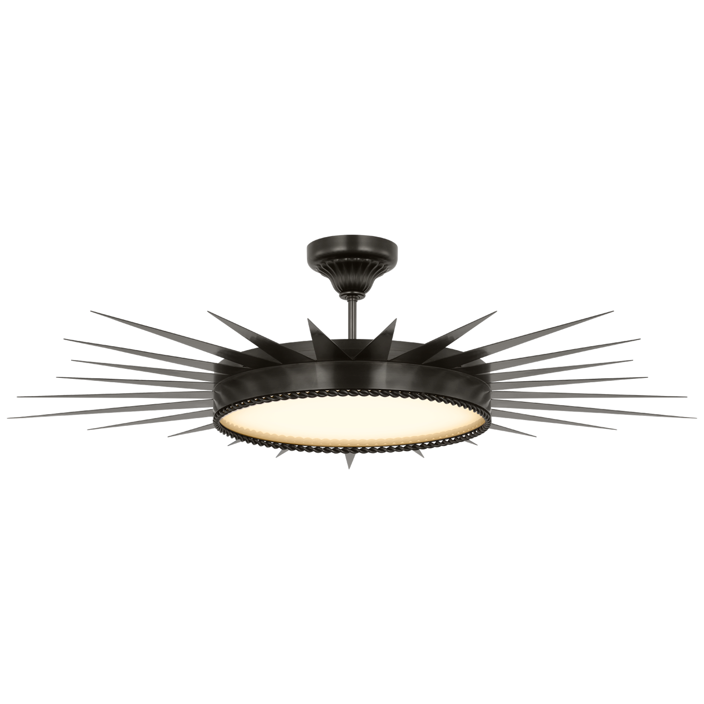 Soleil 45" Semi-Flush Mount | Bronze | White Glass