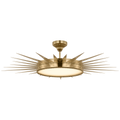 Soleil 45" Semi-Flush Mount | Hand-Rubbed Antique Brass | White Glass