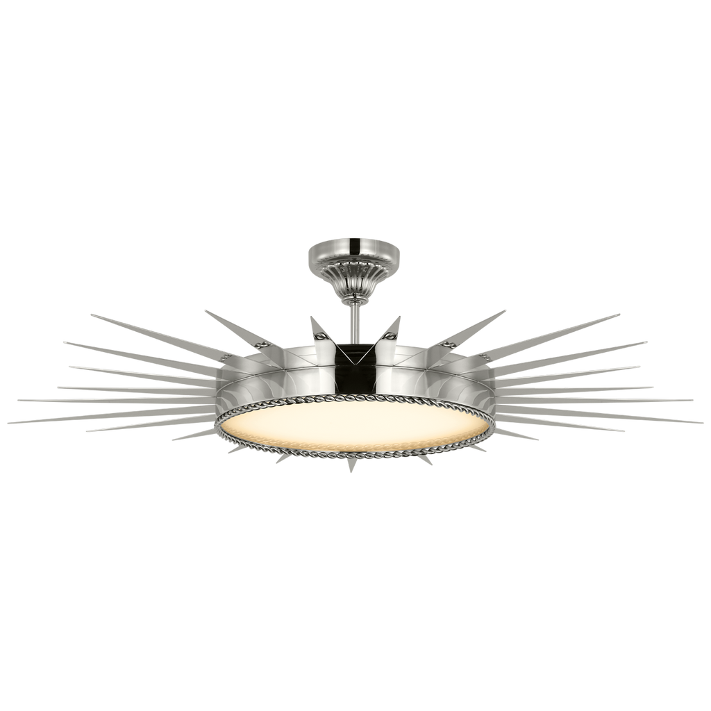Soleil 45" Semi-Flush Mount | Polished Nickel | White Glass
