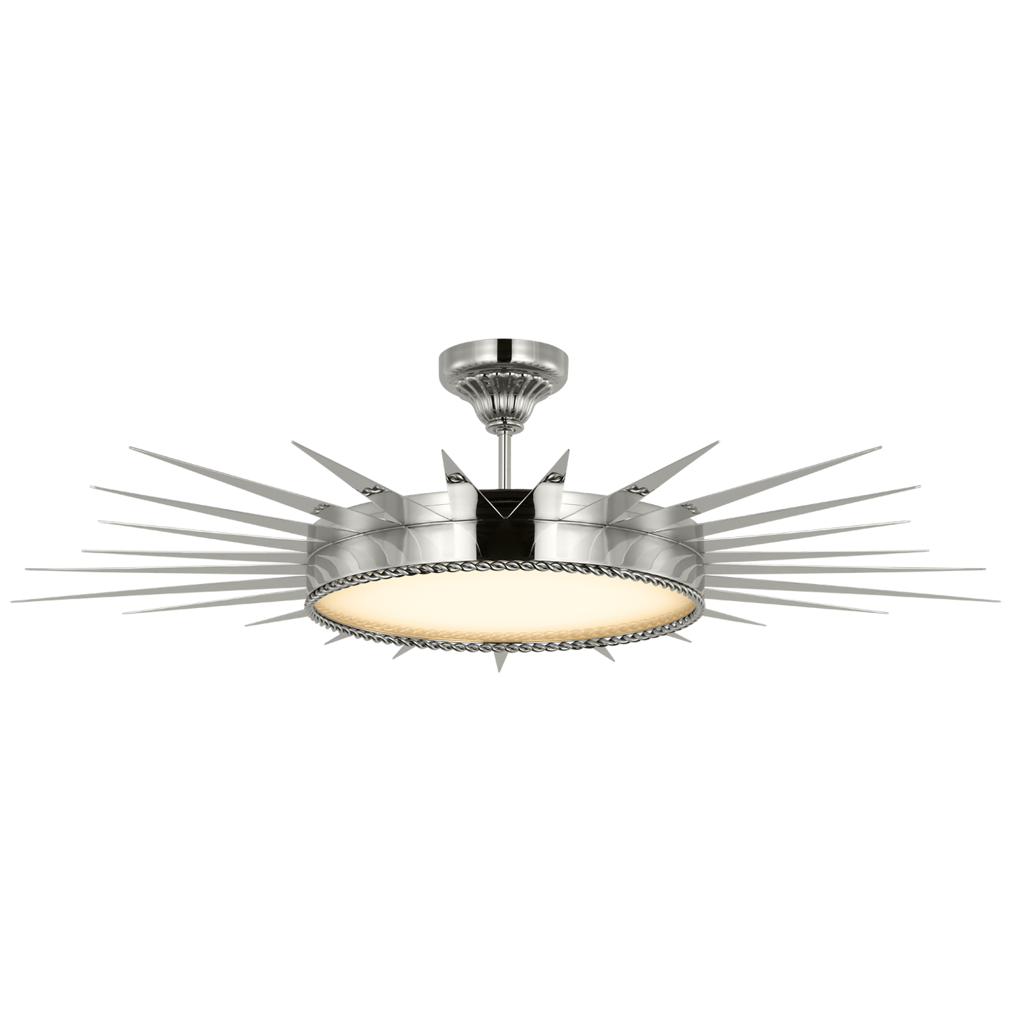 Soleil 45" Semi-Flush Mount | Polished Nickel | White Glass