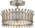 Leslie 12" Semi-Flush | Burnished Silver Leaf | Frosted Glass
