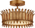 Leslie 12" Semi-Flush | Gilded Iron | Frosted Glass