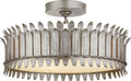 Leslie 16" Semi-Flush | Burnished Silver Leaf | Frosted Glass