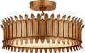 Leslie 16" Semi-Flush | Gilded Iron | Frosted Glass