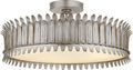 Leslie 21" Semi-Flush | Burnished Silver Leaf | Frosted Glass
