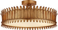 Leslie 21" Semi-Flush | Gilded Iron | Frosted Glass