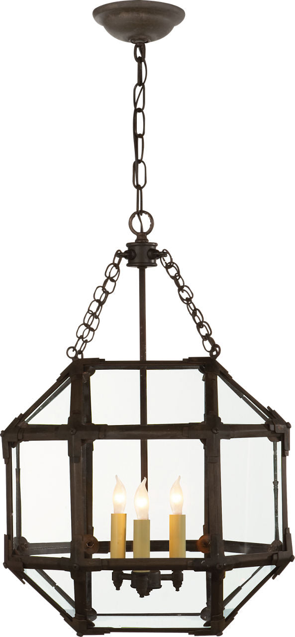 Morris Small Lantern | Antique Zinc | Clear Glass