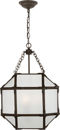 Morris Small Lantern | Antique Zinc | Frosted Glass