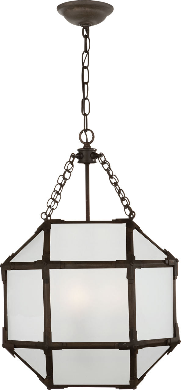 Morris Small Lantern | Antique Zinc | Frosted Glass