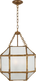 Morris Small Lantern | Gilded Iron | Frosted Glass