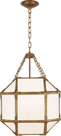Morris Small Lantern | Gilded Iron | White Glass
