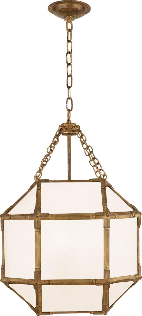 Morris Small Lantern | Gilded Iron | White Glass