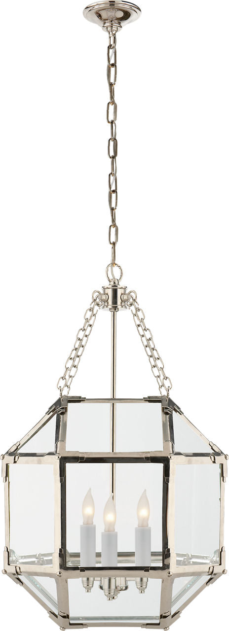 Morris Small Lantern | Polished Nickel | Clear Glass